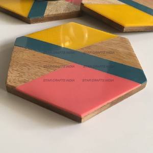 Meilleure vente Design sur une seule qualité à des prix comme les prix d'usine directs Meilleurs sous-verres en résine et en bois - Product Image 6