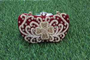 2024 Chic bohème jour de mariage mariée pochettes fabriqués à la main spécial paillettes perlées conception à la mode dame sacs à main pour - Product Image 4