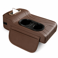 Boîte de rangement universelle de luxe en cuir pour accoudoir de voiture avec porte-gobelet et support de téléphone