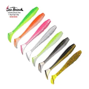 Nueva gran oferta Tpr Material de PVC 5,5 cm 6,5 cm 7cm 12cm cebo suave gusano cebos de pesca de plástico suave cebo de natación suave