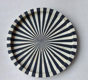 Bandejas para servir de Metal y madera con incrustaciones de hueso HF, utensilios de cocina decorativos más vendidos, hoteles, hogar, comida esencial, cocina de HF CRAFTS - Product Image 2