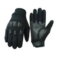 Gants de moto en cuir noir, gants de protection à doigts complets, gants de sport respirants pour l'extérieur