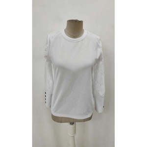 Blusa de Mujer con Cuello Redondo y Mangas Largas con Diseño Floral, 37587 - Blanca - Product Image 4