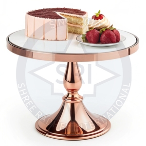 Support à gâteau rond en métal avec design écologique pour un service élégant - Product Image 1
