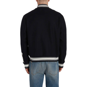 Chaquetas de hombre de alta calidad personalizadas de fabricante OEM chaqueta de béisbol de invierno de cuero con bordado de chenilla con soporte de lana para hombre - Product Image 2