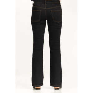 กางเกงยีนส์ทรงบูทคัทเอวสูงสำหรับผู้หญิง รุ่น WM-JNS-SS25-002 ทรงสกินนี่ ระบายอากาศได้ดี ตกแต่งด้วยกระดุม ลายดอกไม้และสัตว์ - Product Image 4