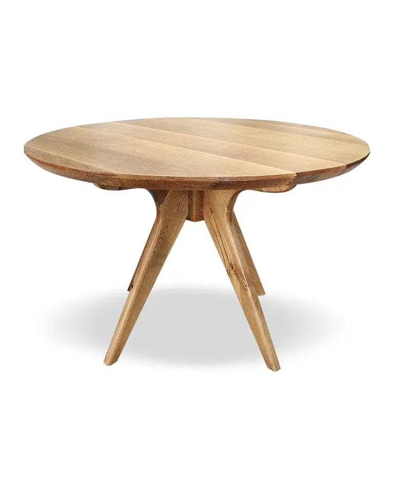 Round and modern designed natural wood table easy and comfortable use dining table simple design table