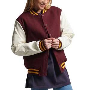 Veste universitaire pour femmes personnalisée OEM manteau Letterman de baseball veste Streetwear surdimensionnée à la mode de style universitaire pour la vente en gros - Product Image 1
