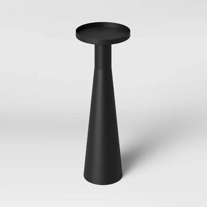 Ensemble de luxe de 2 bougeoirs ronds en fer enduit de poudre noire Conteneur de bougie élégant pour décoration de table et de maison - Product Image 4