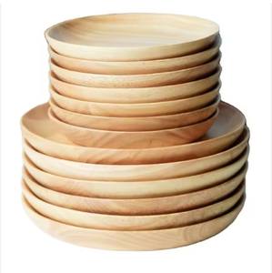 Plato de madera antiguo y juego de cena de diseño redondo para el hogar y las fiestas usan plato de madera maciza de Acacia a bajo precio - Product Image 6
