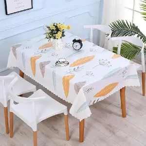 ผ้าปูโต๊ะพิมพ์ลายสี่เหลี่ยมผืนผ้าสีทึบ,ผ้าปูโต๊ะผ้าฝ้ายกันน้ำมันสำหรับร้านอาหารครอบครัว