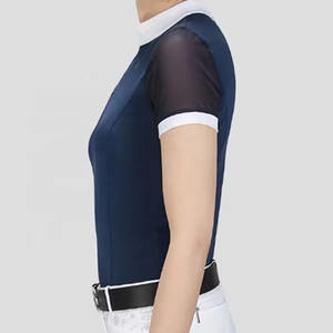 Ropa ecuestre de calidad superior para mujer, camisas de espectáculo personalizadas, ropa de manga corta para montar a caballo para mujer, servicios OEM - Product Image 2