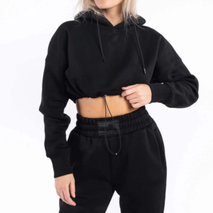 Sweat-shirt à capuche unisexe surdimensionné en coton lourd French Terry avec logo personnalisé, sweat-shirt pour femmes, crop top, sweat-shirt vierge en vrac - Product Image 2