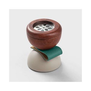 กระถางธูปหอมมาบูคาร์สไตล์อาหรับงานทำมือที่ทำจากหนังและไม้พร้อมด้วยโลหะสลักเกี่ยวกับศาสนาใช้ในบ้าน - Product Image 1