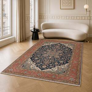 <b>Rug</b> Weavers RWK3041 Ladik Navy Traditional Washable <b>Rug</b> Dropshipping Wholesale Washable Chenille 10 Sizes - Product Image 5