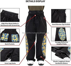 Pantalones de Snowboard holgados de nuevo estilo para hombre, a prueba de viento, impermeables, transpirables, ropa de trabajo de pierna ancha en colores sólidos, pantalones de esquí para mujer - Product Image 4