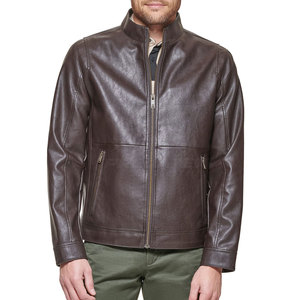 เสื้อแจ็กเก็ตหนังผู้ชายปกตั้งโลโก้ได้ตามต้องการ - Product Image 4