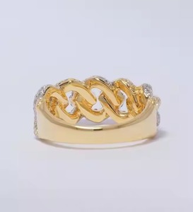 แหวนเพชรคิวบาลายไมอามี่14K แหวนทองแข็งครึ่งนิรันดร์มีเพชรที่ปลูกด้วยมือใส่ในแล็บของขวัญสำหรับผู้หญิง - Product Image 6