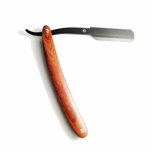 Navaja de Afeitar Recta de Una Sola Hoja con Mango de Madera, Hecha a Medida - Product Image 1