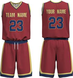 Vente en gros sans quantité minimale de commande Teamwear Usa Jersey Basketball Shirts Maillots personnalisés Basketball Uniformes Unisexe Sublimation Basketball Wear ensemble - Product Image 1