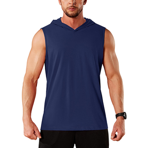 Nouvel arrivage de sweats à capuche d'entraînement sans manches pour hommes 100% coton séchage rapide été musclé vêtements de sport conception de logo personnalisé pour l'automne - Product Image 3
