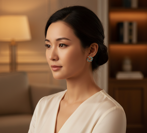 Boucles d'oreilles de luxe en or rose et design moderne en spirale pour femmes, cadeau d'anniversaire - Product Image 3