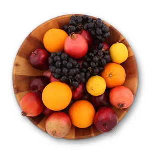 Tazón de madera a rayas hecho a mano, plato de servir de madera segmentada, decoración de cocina decorativa, vajilla artesanal para un estilo moderno - Product Image 5