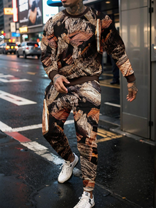 Jungle Camouflage 3D Printed <b>Long</b> <b>Sleeve</b> <b>Man</b> 2 Piece Set Oversized <b>Tops</b> Basketball Streetwear Casual Tracksuit for Male <b>Men's</b> - Product Image 4