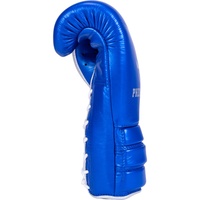 Gants de boxe Phenom, bleu métallisé/argent, à lacets, pour sparring, logo personnalisé OEM, gants de boxe pour arts martiaux, gants de boxe pour adultes