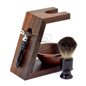 Juego de afeitado de maquinilla de afeitar DE Safety Juego de afeitado en húmedo manual de doble filo dorado con cuerno de búfalo Venta caliente - Product Image 2