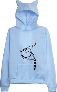 Girl's Plus Size Hooded Sweatshirts Winter <b>Knitted</b> <b>Animal</b> <b>Pattern</b> Design Front Logo Printed - Product Image 2
