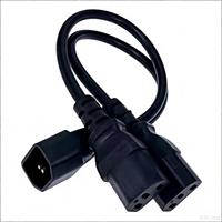 Kabel Adaptor Splitter Tipe Y 30CM, Kabel Pendek IEC 320 C14 Male ke Dual C13 Female untuk Komputer Host Display
