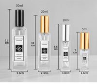 Flacon de parfum en verre rechargeable 5 10ml 20ml 30ml avec pulvérisateur à pompe et bouchons en plastique