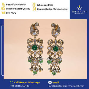 El mejor en calidad Classic Elegance Gold-toned White Polki Stone Embellecido Cuarzo verde Centrado en el precio de fábrica del vendedor superior - Product Image 2