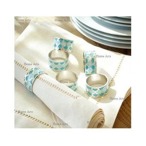 Set of 6 MOP And Wood Napkin Rings Round Shape Customized Size <b>Tissue</b> <b>Paper</b> Rings For Wholesale Supplier - Product Image 6