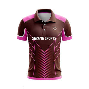Vente en gros de vêtements de sport avec logo personnalisé T-shirt polo à manches courtes en polyester 100% à séchage rapide pour hommes, maillot de cricket - Product Image 4