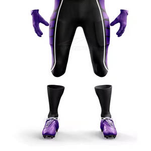 Kit de football américain de style professionnel comprenant un pantalon en jersey numéroté et des coussinets de sécurité à manches courtes respirant - Product Image 5