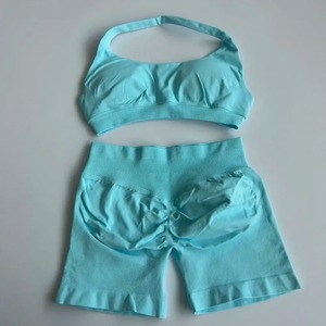 Nuevo conjunto de 2 piezas transpirable de primera calidad para mujer, elegante, informal, liso, para gimnasio, Yoga, diseño personalizado, chándal de entrenamiento ajustado - Product Image 1