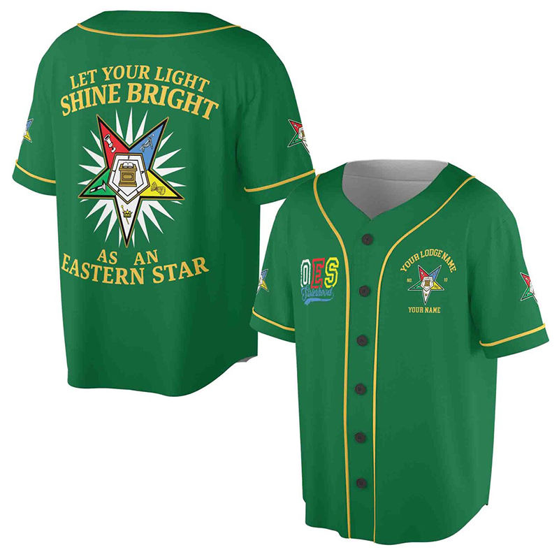 Custom Name Chapter Name OES Let Your Light Shine Bright Baseball