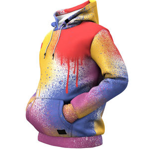 Sweat à capuche d'hiver en coton polaire surdimensionné bleu pour hommes avec impression par sublimation Vente en gros Sweat à capuche en polyester sublimé - Product Image 3