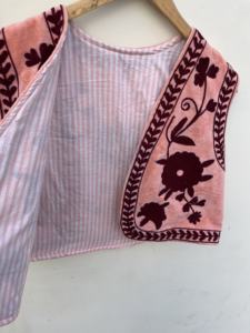 Chaleco de terciopelo Suzani sin mangas para mujer, chaleco bordado a mano, aspecto Vintage, ropa de abrigo rellena de algodón, chaquetas cortas - Product Image 2