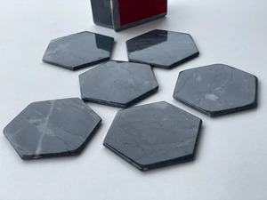 Sous-verre hexagonal en marbre noir ombré de luxe élégant décor de Table fait main pour Table à manger café thé cuisine bureau et cadeau - Product Image 5