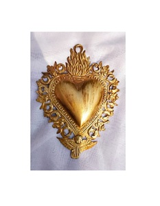 Colgante Sagrado Milagros Ornamental Pequeño Dorado Religioso Plano Católico Corazón - Product Image 2