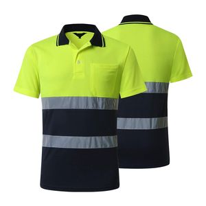 Polo de travail de sécurité haute visibilité pour hommes, réfléchissant, étanche, avec LED clignotantes, prix raisonnable, impression personnalisée - Product Image 6