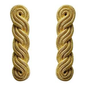 Hombrera de Uniforme con Trama de Trébol de Cuatro Hojas en Color Blanco y Dorado - Product Image 6