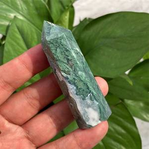 En gros Naturel Druzy Mousse Agate Tour Cristal Baguette Véritable Pierre Amour Quartz pour Feng Shui Home Decor Poli Guérison - Product Image 6