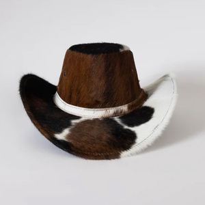 Sombreros de piel de vaca de estilo occidental para hombre de alta calidad logotipo personalizado Vintage hecho a mano al aire libre sombreros de cuero impermeables - Product Image 4