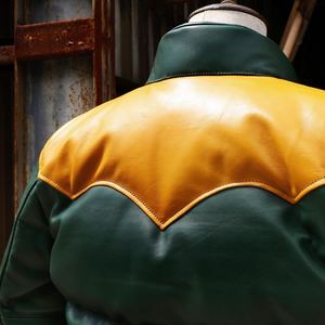 OEM Custom Logo Premium Winter Coat Green Designer Puffer Leather <b>Jacket</b> for <b>Men</b> Handmade Genuine Sheep Skin Stylish <b>Warm</b> Front - Product Image 3