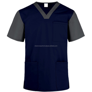 Diseño de moda Royal Blue Housekeeping Mujer Médico Scrubs Hospital Servicio de alimentos Uniformes Scrub Top - Product Image 1