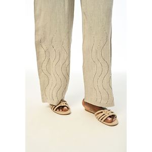 Pantaloni a Gamba Larga Comodi da Donna con Elastico in Vita e Decorazioni in Pietra per l'Estate - Product Image 2